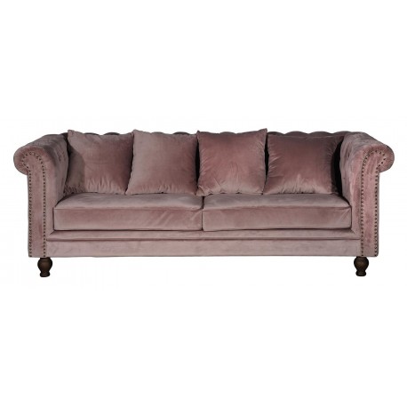 Fløjls 3 personers Sofa - Natur