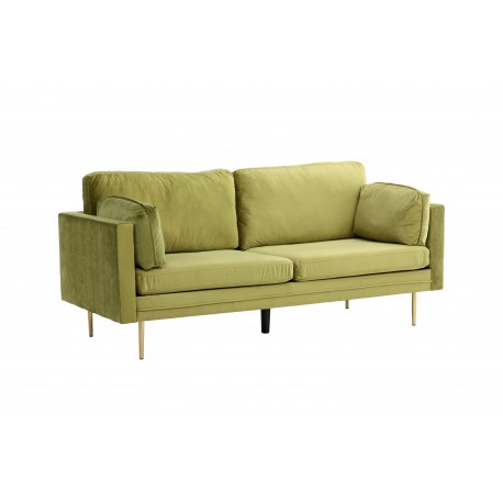 Boom Sofa Grøn Velour med messingfarvet stålben