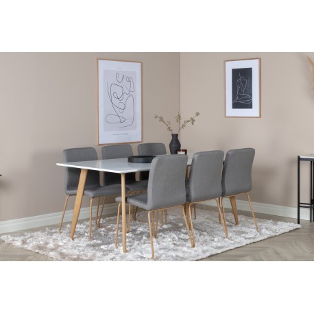 Spisebordssæt Polar med Spisebordsstole Mace