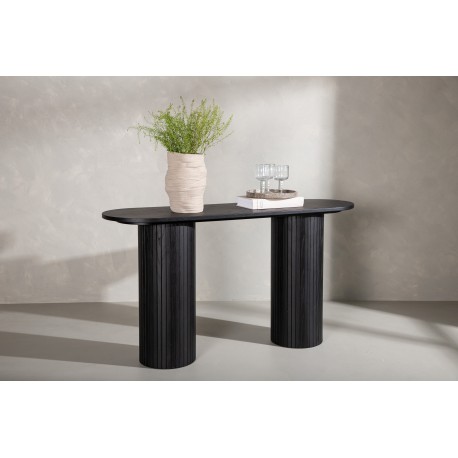 Bianca konsolbord oval - sort 130 x 40