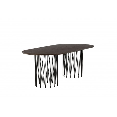 Stone oval Ovalt spisebord - Sort og Mocca