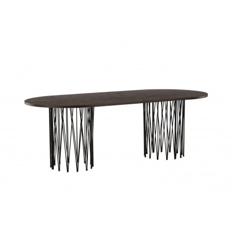 Stone oval Ovalt spisebord - Sort og Mocca