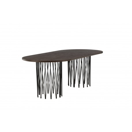 Stone oval Ovalt spisebord - Sort og Mocca