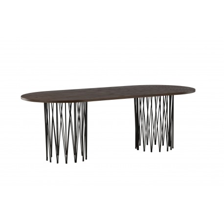 Stone oval Ovalt spisebord - Sort og Mocca