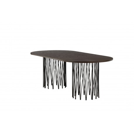 Stone oval Ovalt spisebord - Sort og Mocca