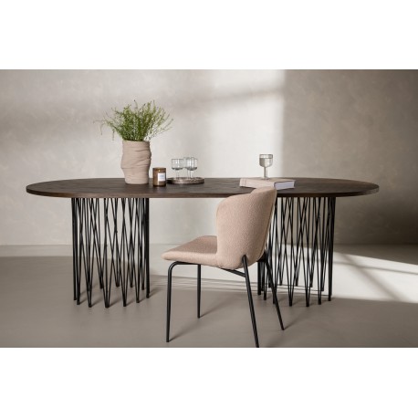Stone oval Ovalt spisebord - Sort og Mocca