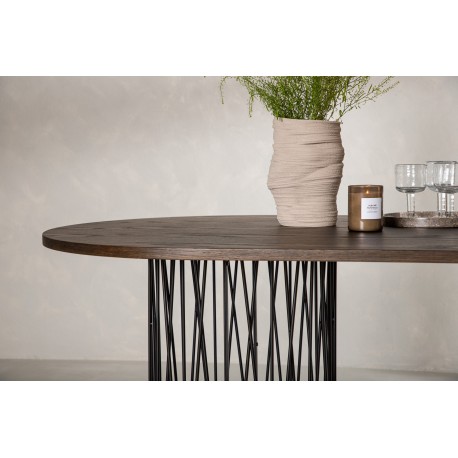 Stone oval Ovalt spisebord - Sort og Mocca