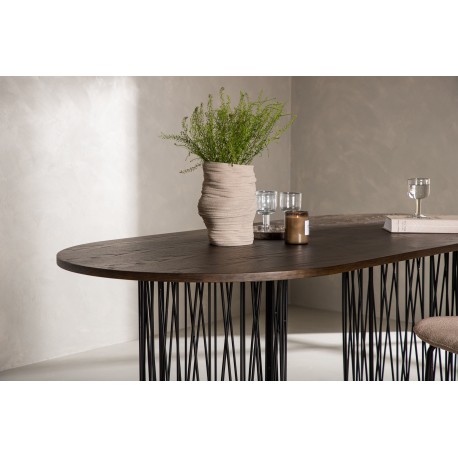 Stone oval Ovalt spisebord - Sort og Mocca