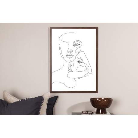 Faces Plakat - Sort og Hvid