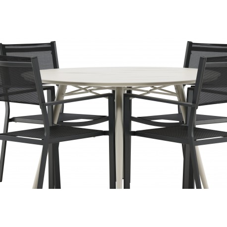 Lina Rund Loungesæt - Havemøbelsæt - Beige,Sort