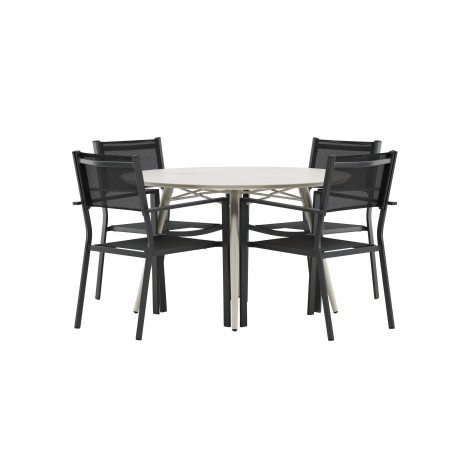 Lina Rund Loungesæt - Havemøbelsæt - Beige,Sort