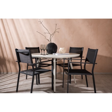 Lina Rund Loungesæt - Havemøbelsæt - Beige,Sort