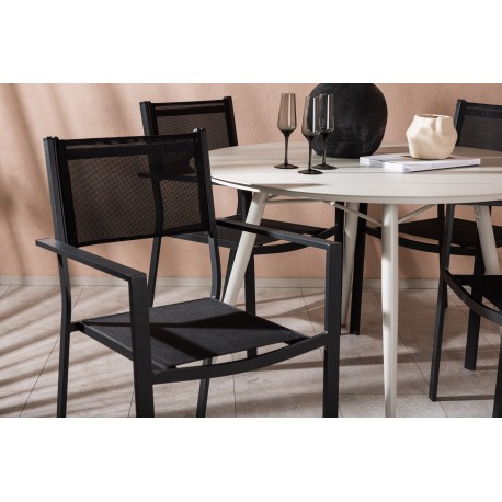 Lina Rund Loungesæt - Havemøbelsæt - Beige,Sort