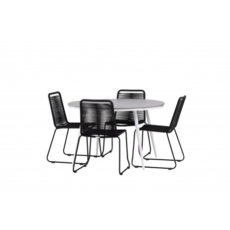 Break Rundt Loungesæt - Havemøbelsæt - Grå,Hvid