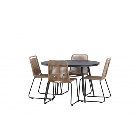 Break Rund Loungesæt - Havemøbelsæt - Sort,Latte