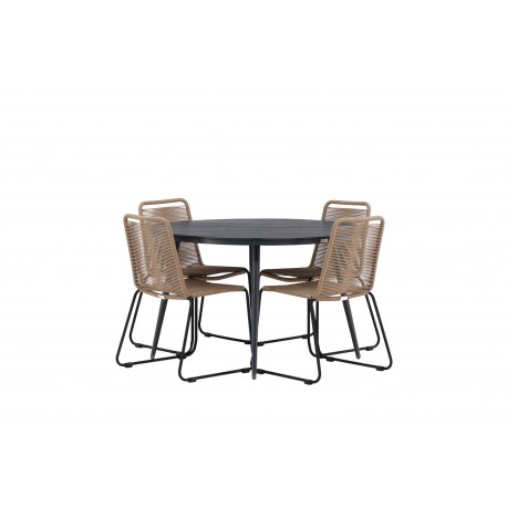 Break Rund Loungesæt - Havemøbelsæt - Sort,Latte