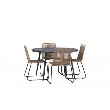 Break Rund Loungesæt - Havemøbelsæt - Sort,Latte