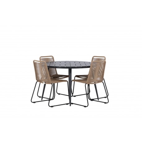 Break Rund Loungesæt - Havemøbelsæt - Sort,Latte