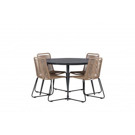 Break Rund Loungesæt - Havemøbelsæt - Sort,Latte