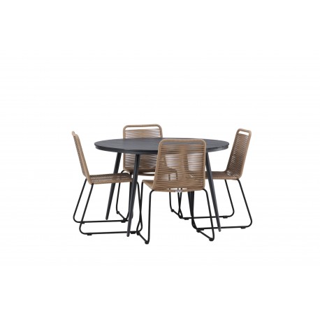 Break Rund Loungesæt - Havemøbelsæt - Sort,Latte