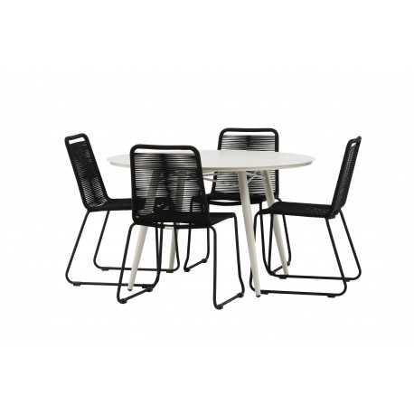 Lina Rund Loungesæt - Havemøbelsæt - Beige,Sort