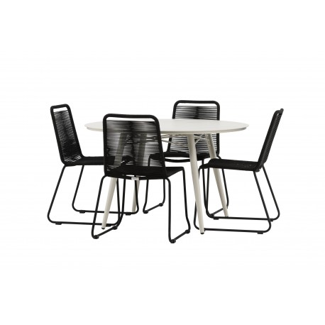 Lina Rund Loungesæt - Havemøbelsæt - Beige,Sort