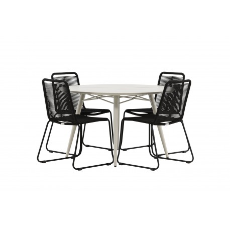 Lina Rund Loungesæt - Havemøbelsæt - Beige,Sort