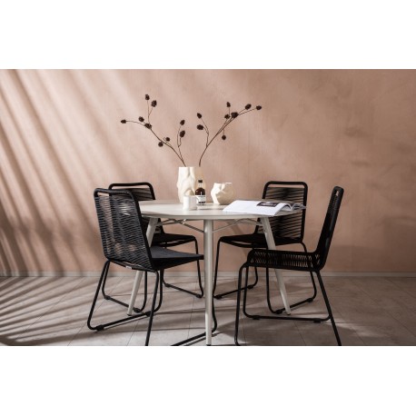 Lina Rund Loungesæt - Havemøbelsæt - Beige,Sort