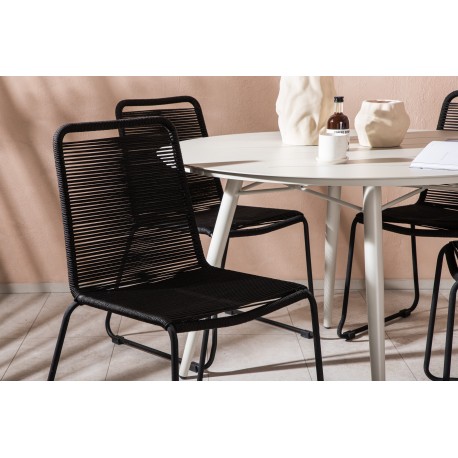 Lina Rund Loungesæt - Havemøbelsæt - Beige,Sort