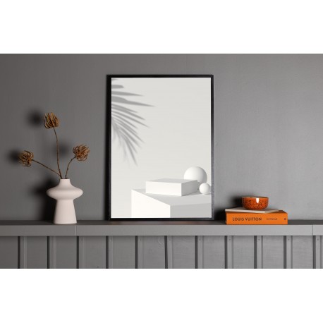 Hvid Boks Plakat - Beige