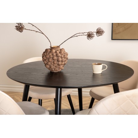 Dipp Rundt Spisebordssæt - Beige og Sort