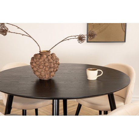 Dipp Rundt Spisebordssæt - Beige og Sort