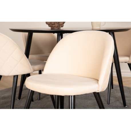 Dipp Rundt Spisebordssæt - Beige og Sort