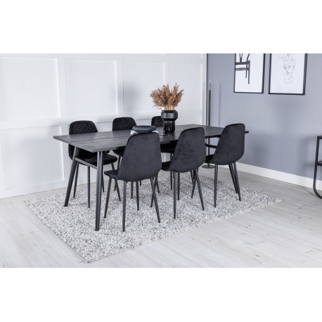 Elegant Spisebordssæt - Sort