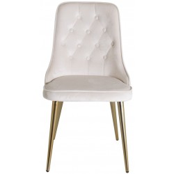Velvet Deluxe Spisebordsstol - Beige og Messing