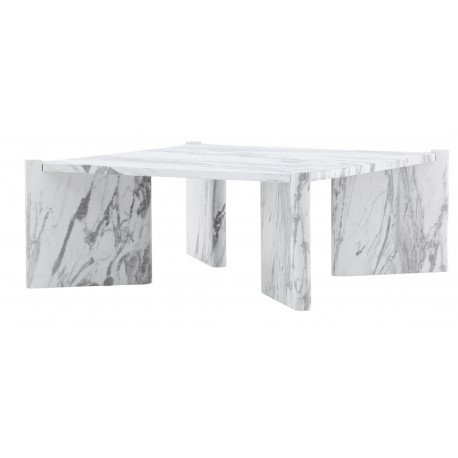 Rogaland Sofabord 100x100cm - Hvid Marmorlook