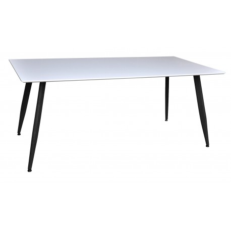 Polar Spisebord 180x90 cm - Hvid med sorte ben