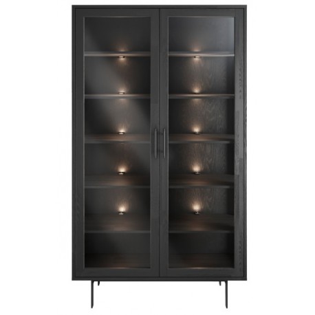 CASØ GALA Vitrine Høj 112x195cm massiv ask / sortbejdset