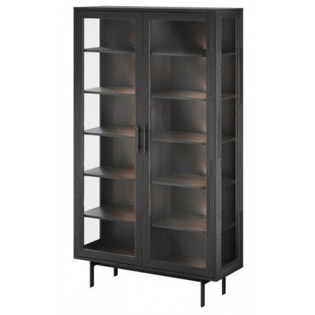 CASØ GALA Vitrine Høj 112x195cm massiv ask / sortbejdset