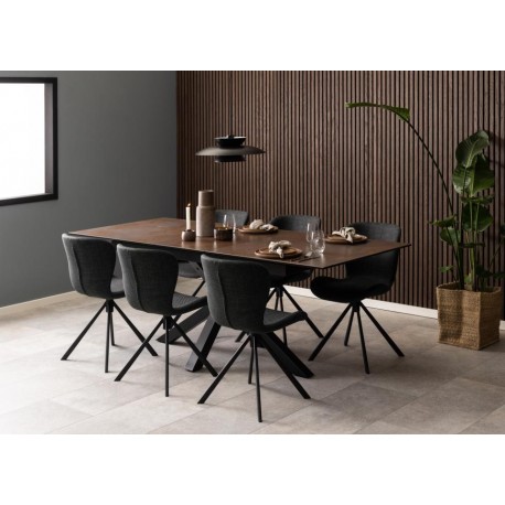 Heaven Spisebord Rustbrun Lemco ru keramik 168cm kan udvides til 210 cm