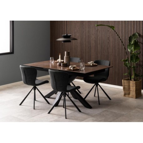 Heaven Spisebord Rustbrun Lemco ru keramik 168cm kan udvides til 210 cm