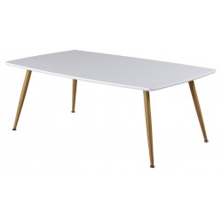 Plaza Sofabord 120x70 cm - Hvid med Egetræsben