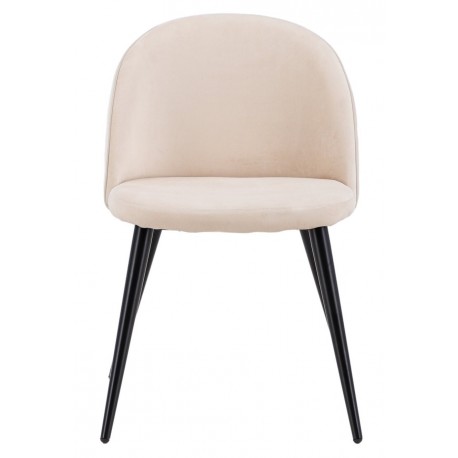 Velvet Spisebordsstol - Beige velour