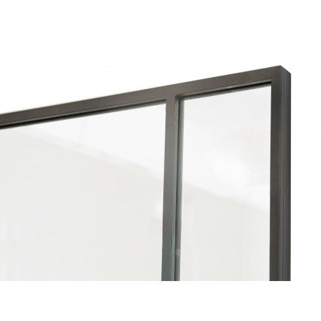 Spejl med sort ramme i jern str 220x110cm