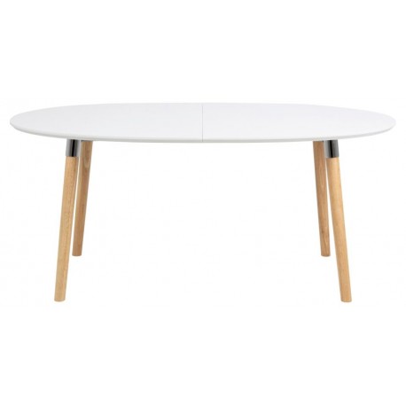 Belina Spisebord 170-270 cm inkl. 2 Tillægsplader – Hvid/Eg