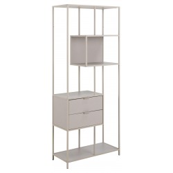 Seaford Reol med Skuffer og Asymmetriske Hylder – Grå - 77 x 35 x 185 cm