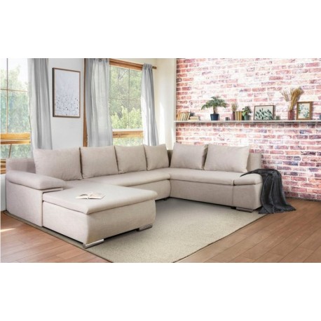 ACRA U-Sofa Vesntrevendt - integreret sovefunktion
