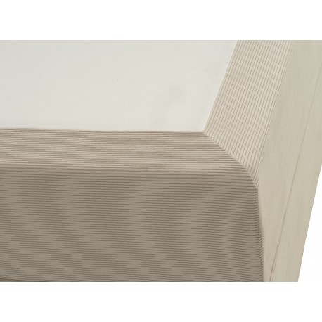 Børkop 7-Zonet 160x200 cm Boksmadras seng med opbevaring Beige Fløjl