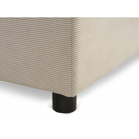 Børkop 7-Zonet 160x200 cm Boksmadras seng med opbevaring Beige Fløjl