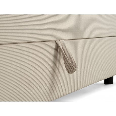 Børkop 7-Zonet 160x200 cm Boksmadras seng med opbevaring Beige Fløjl